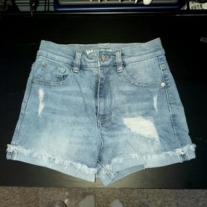 WALLFLOWER Distressed Jean Shorts